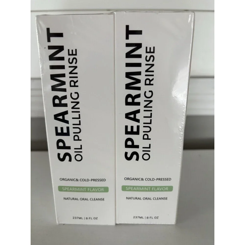 Spearmint - Oil Pulling Rinse - Cold-Pressed Coconut Oil for Whitening - 2 Pack